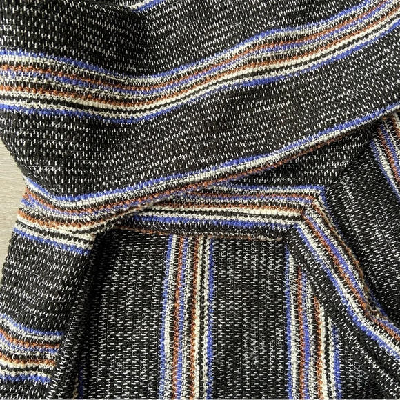 Anthropologie Current  Air Black Tweed Stripe Fringe Top - Picture 15 of 16